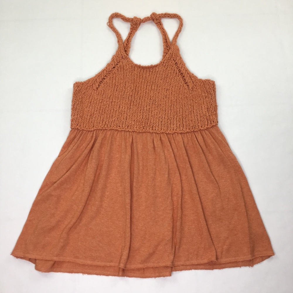 FREE PEOPLE Racer Back Knit Babydoll Tunic